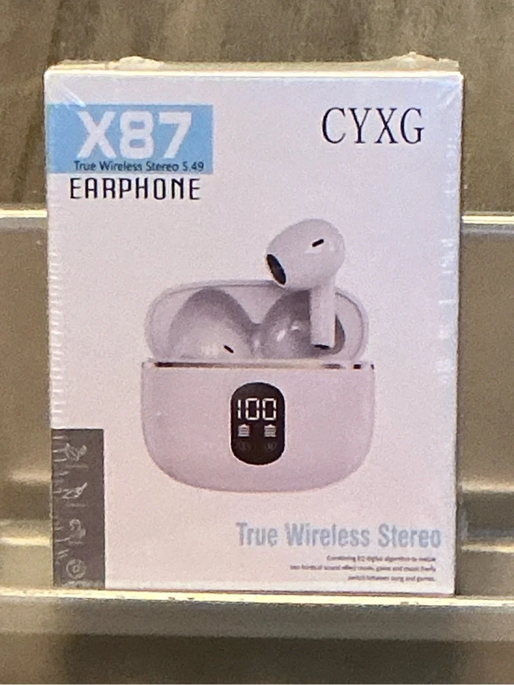 X87 TWS Wireless Bluetooth Blush Earbuds HD Call Surging Sound Shock Bass NIB